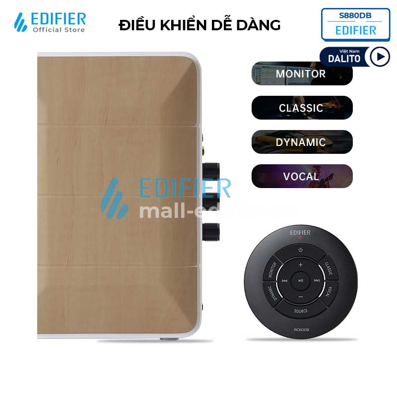 S880DB có các núm xoay phía sau và điều khiển từ xa