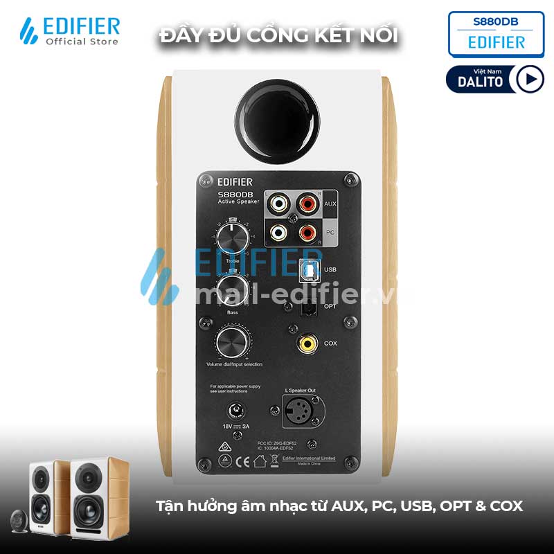 Loa Edifier S880DB có khả năng kết nối với nhiều nguồn âm thanh