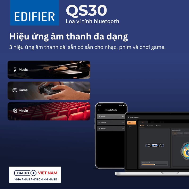 Loa Edifier QS30 Hiệu ứng âm thanh đa dạng