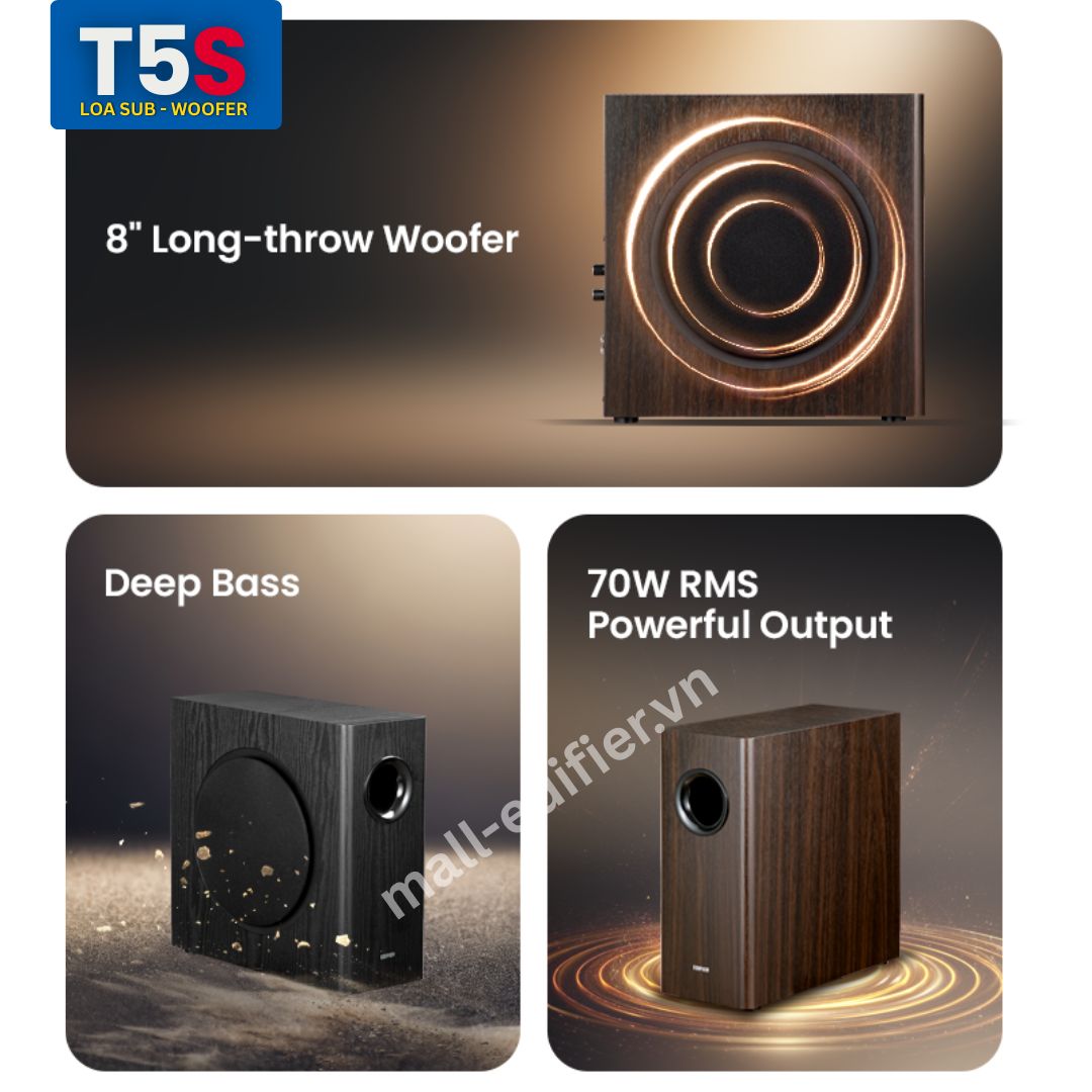 Loa Edifier T5s - Thiết kế hiện đại, Bass sâu lắng