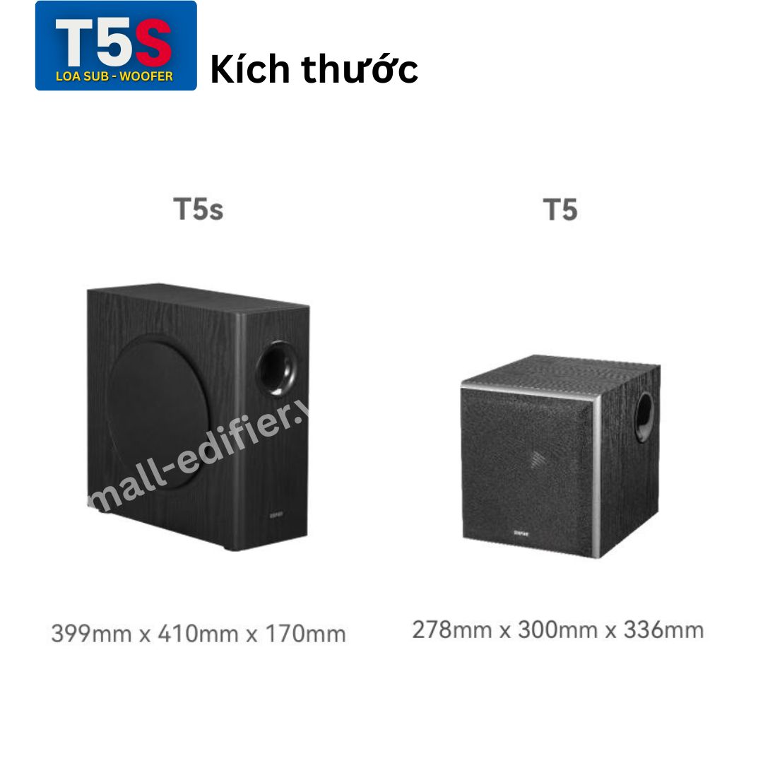 Kích thước loa Edifier T5s nhỏ gọn, dễ lắp đặt