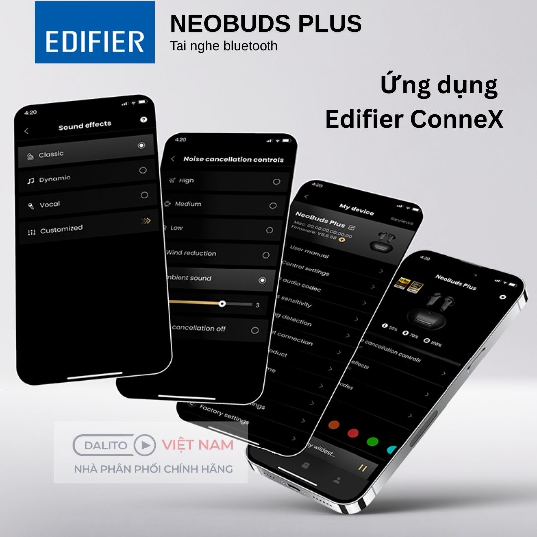 Tai nghe Edifier Neobuds Plus tùy chỉnh EQ trên Edifier ConnectX