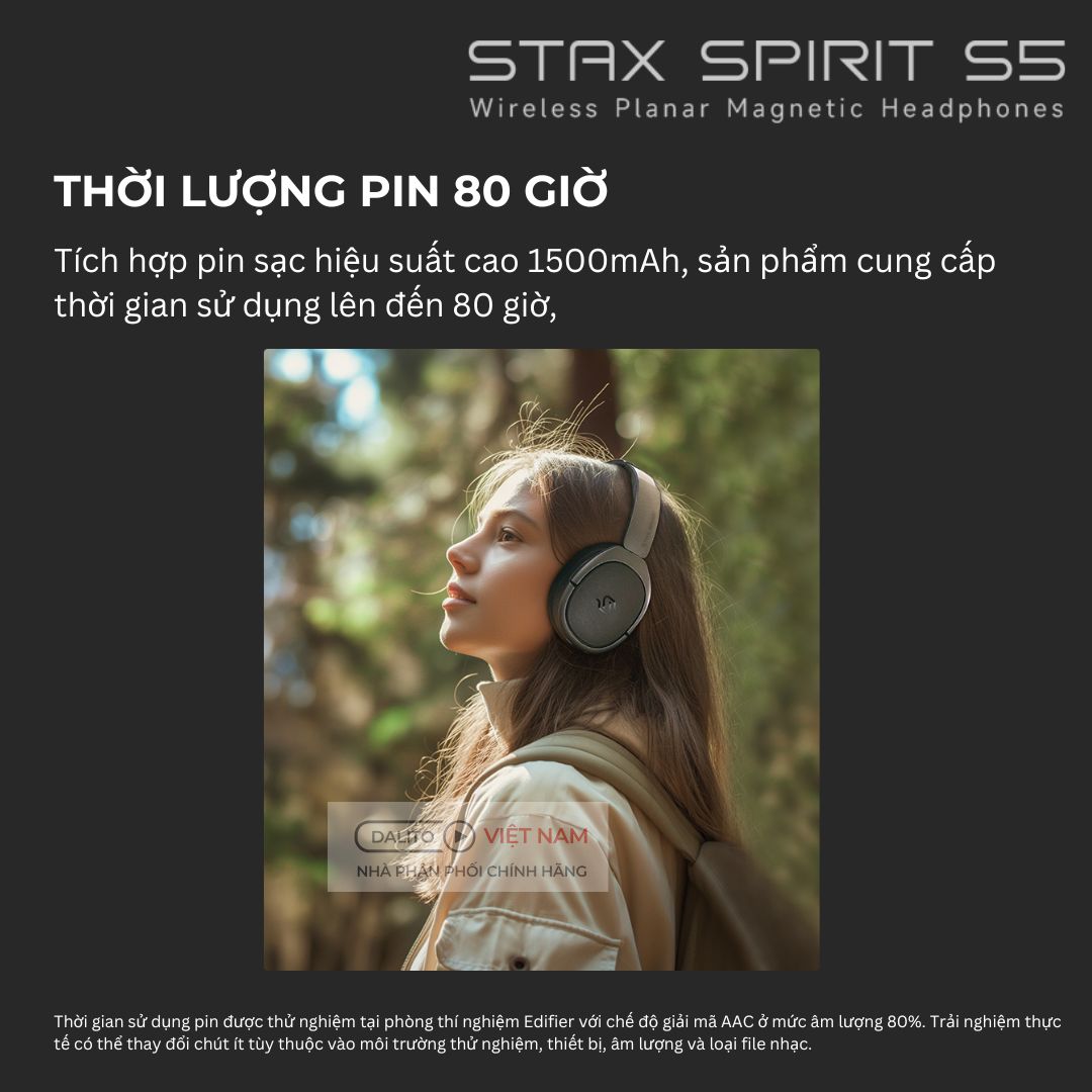 Thời lượng pin 80 giờ