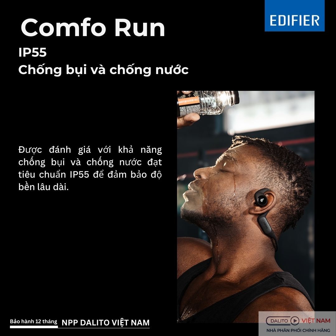 Tai nghe Edifier Comfo Run IP55 chống bụi và chống nước
