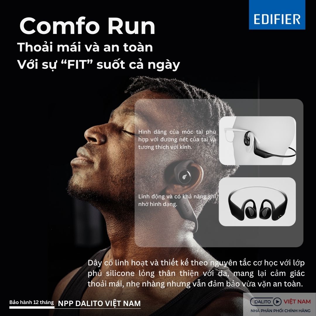 Tai nghe Edifier Comfo Run thoải mái chơi thể thao