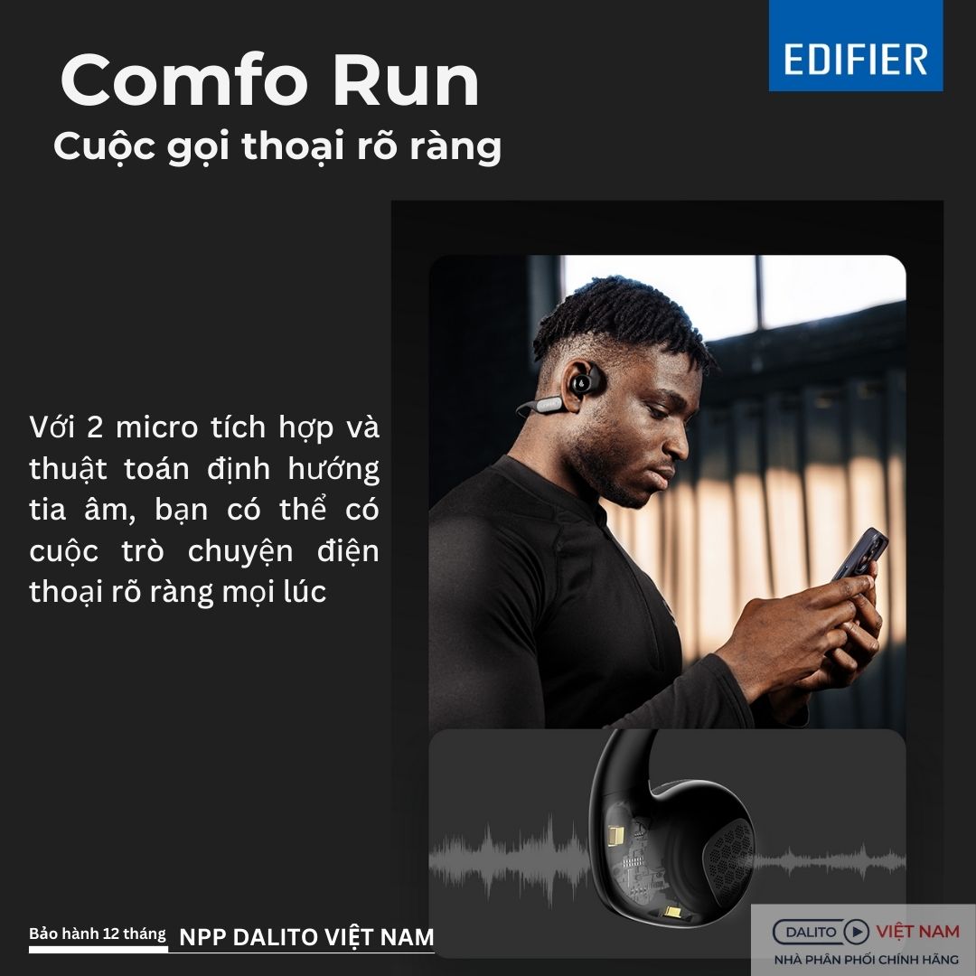 Tai nghe Edifier Comfo Run đàm thoại rõ ràng