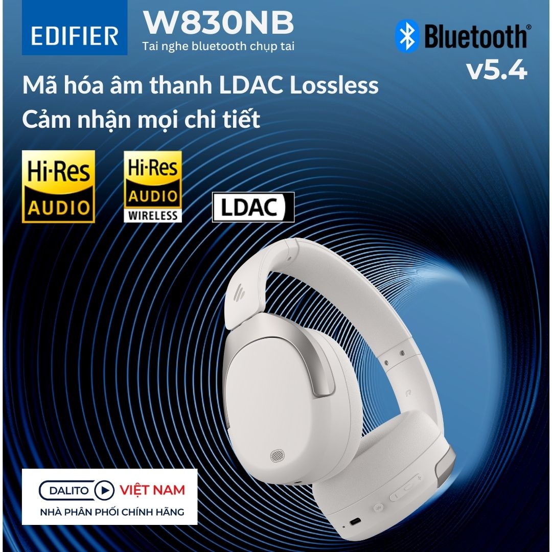 Edifier W830NB hỗ trợ giải mã LDAC cao cấp cho âm thanh Hi-Res không dây
