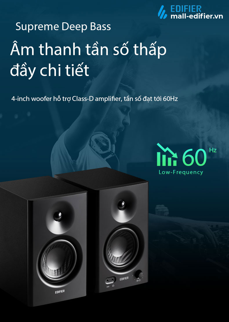 Loa Edifier MR4 mang đến âm trầm uy lực, sâu lắng