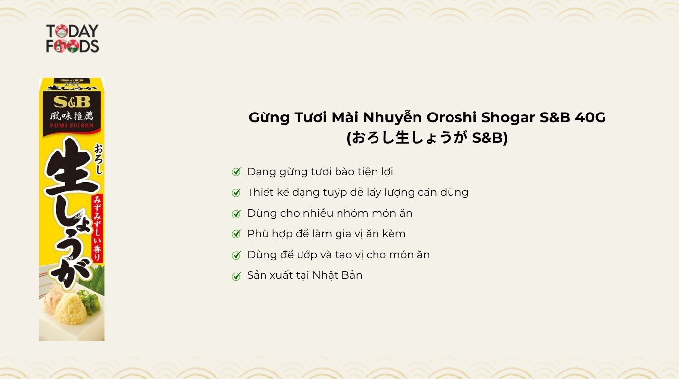 Đánh Giá Gừng Tươi Mài Nhuyễn Oroshi Shogar S&B 40G