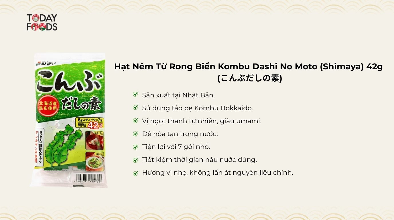 Đánh Giá Hạt Nêm Từ Rong Biển Kombu Dashi No Moto (Shimaya) 42g