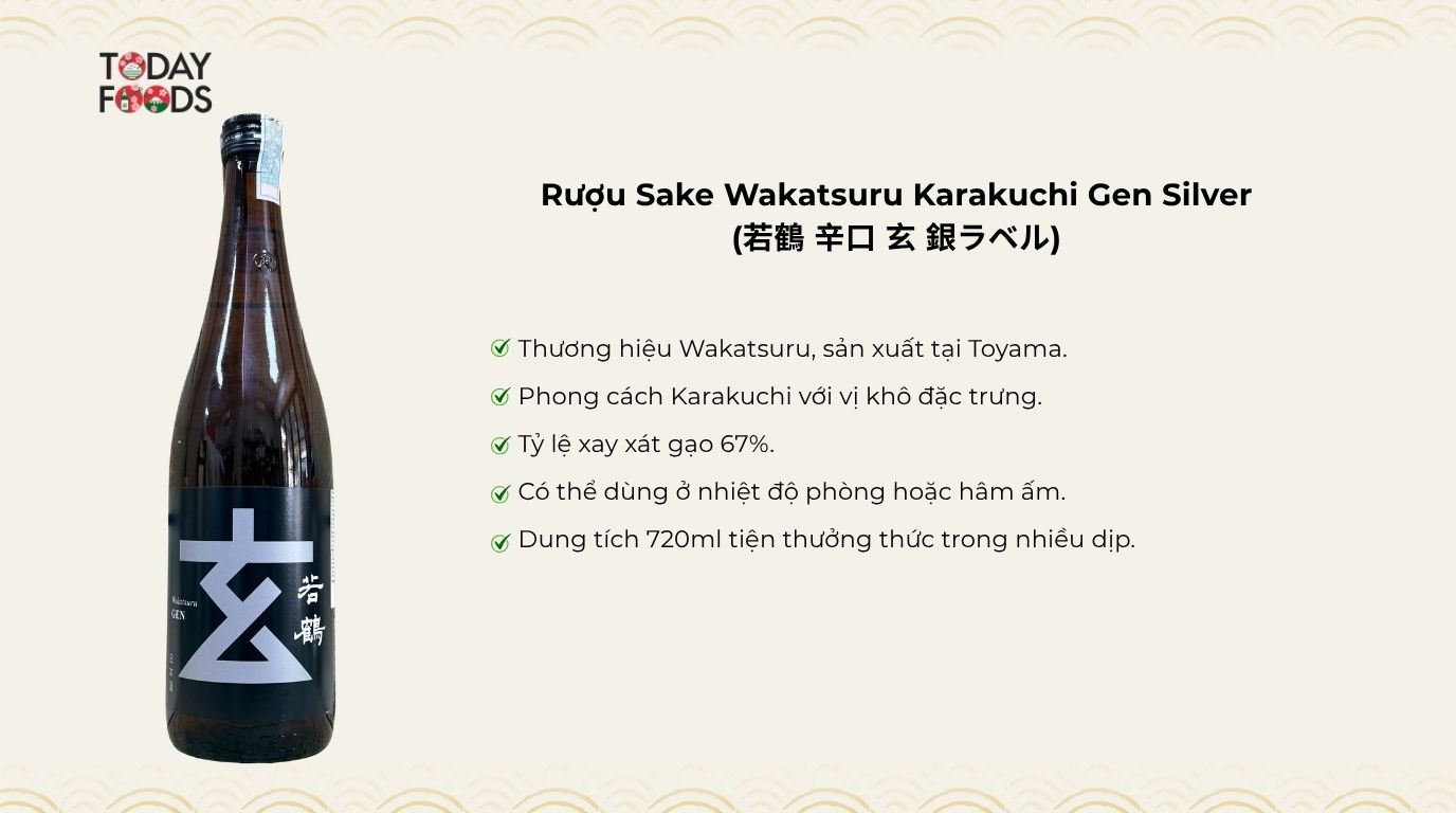Đánh Giá Rượu Sake Karakuchi Gen Silver 14% 720ML
