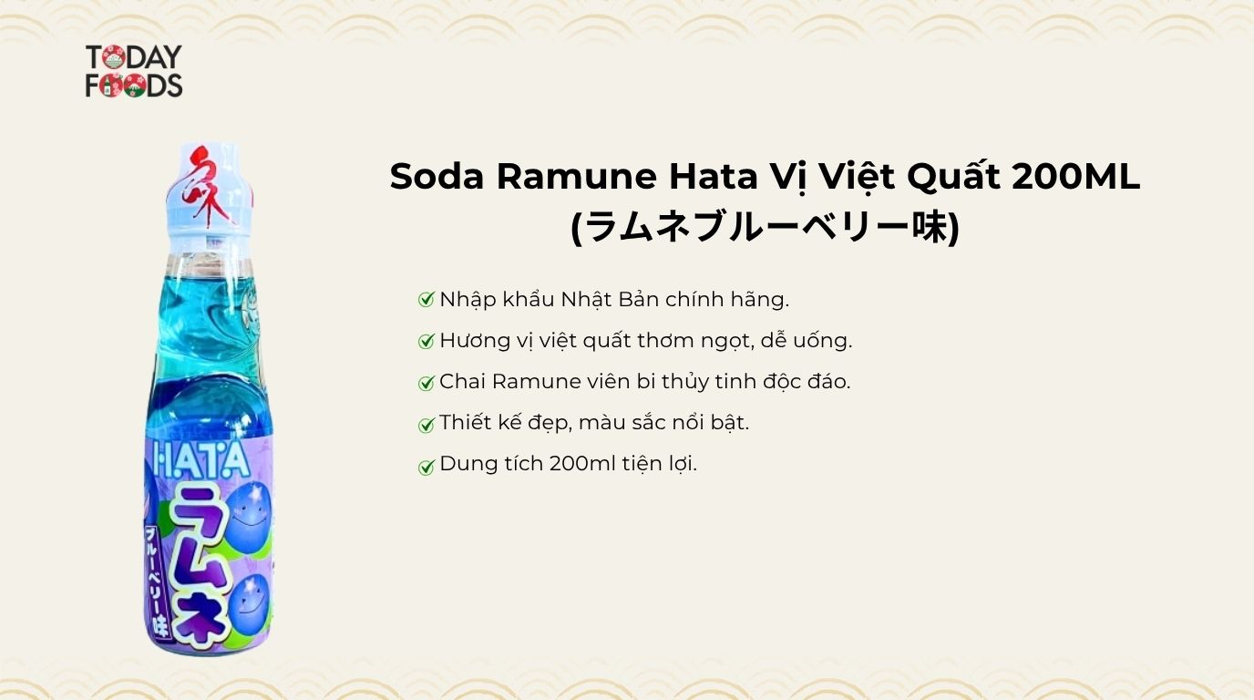 Đánh Giá Soda Ramune Hata Vị Việt Quất 200ML