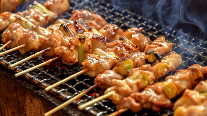 Yakitori món thịt gà xiên nướng