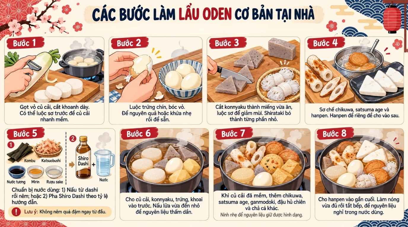 Các Bước Làm Lẩu Oden Cơ Bản Tại Nhà