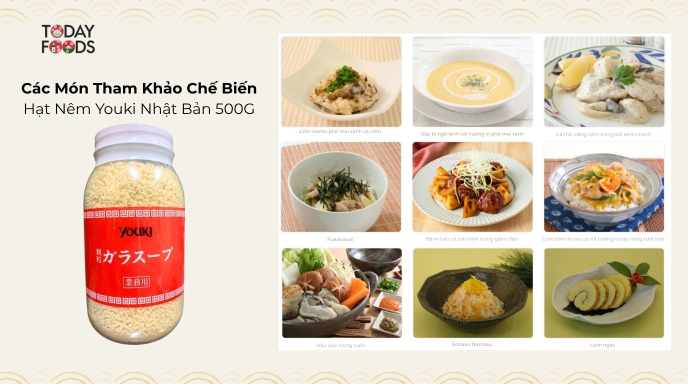 Các món chế biến với Hạt Nêm Youki Nhật Bản 500G