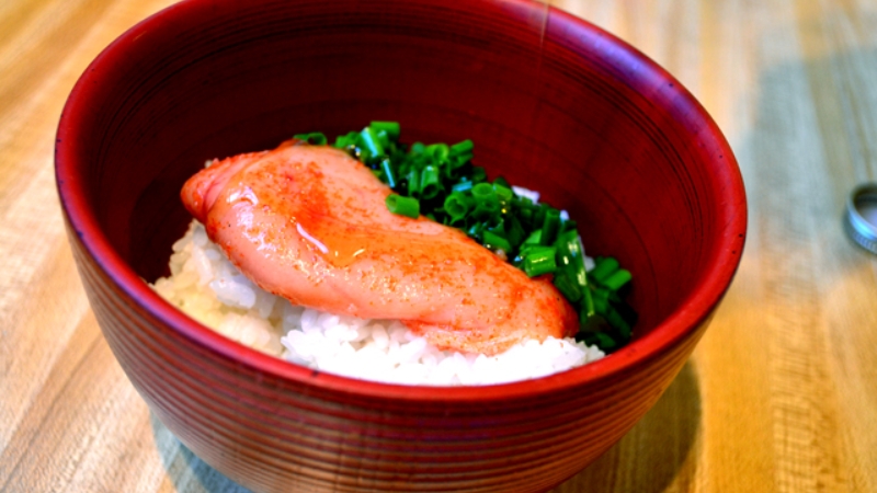 Mentaiko ăn trực tiếp với cơm trắng