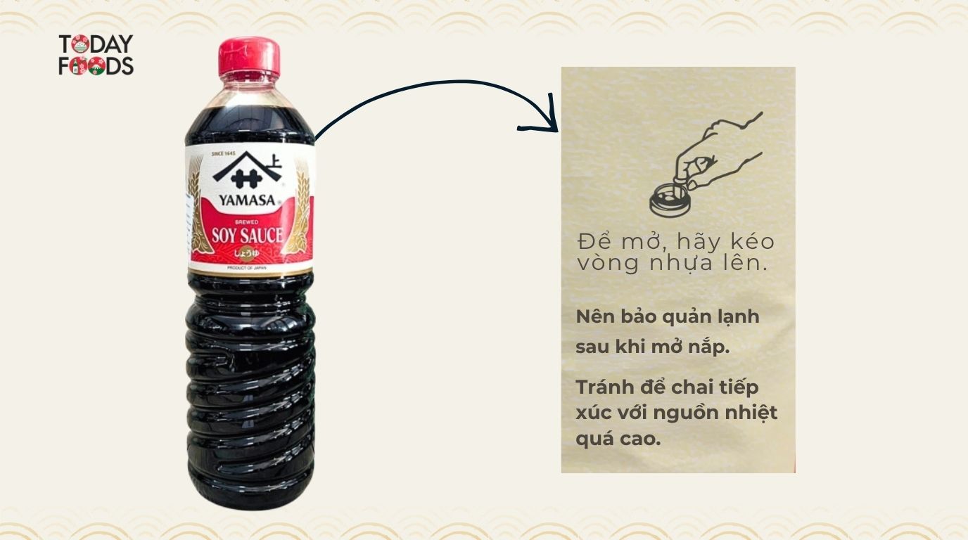 Cách mở nắp Nước Tương Lên Men Yamasa Brewed Soy Sauce 1000ml