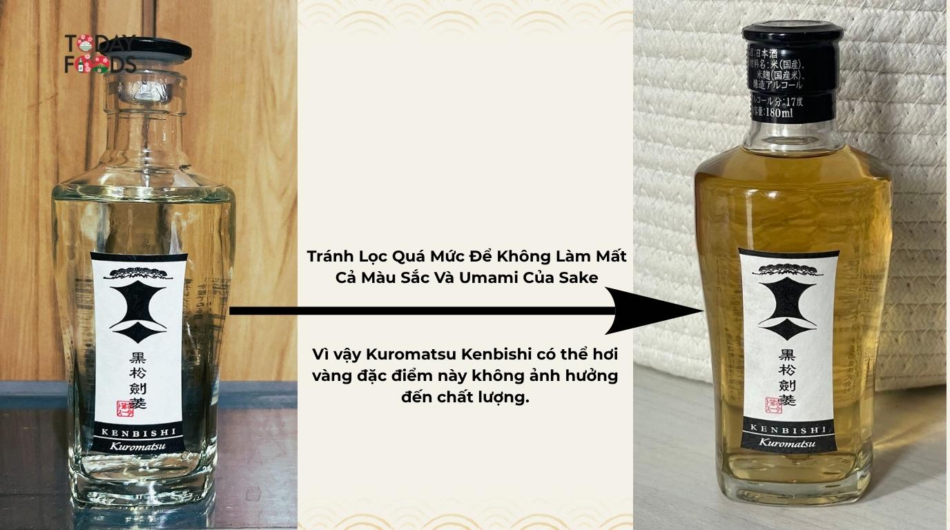 Màu Sắc Của Rượu Sake Kuromatsu Kenbishi 17% 180ML