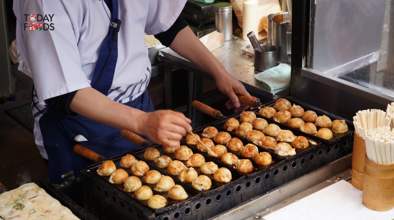 Nghệ thuật lật bánh Takoyaki
