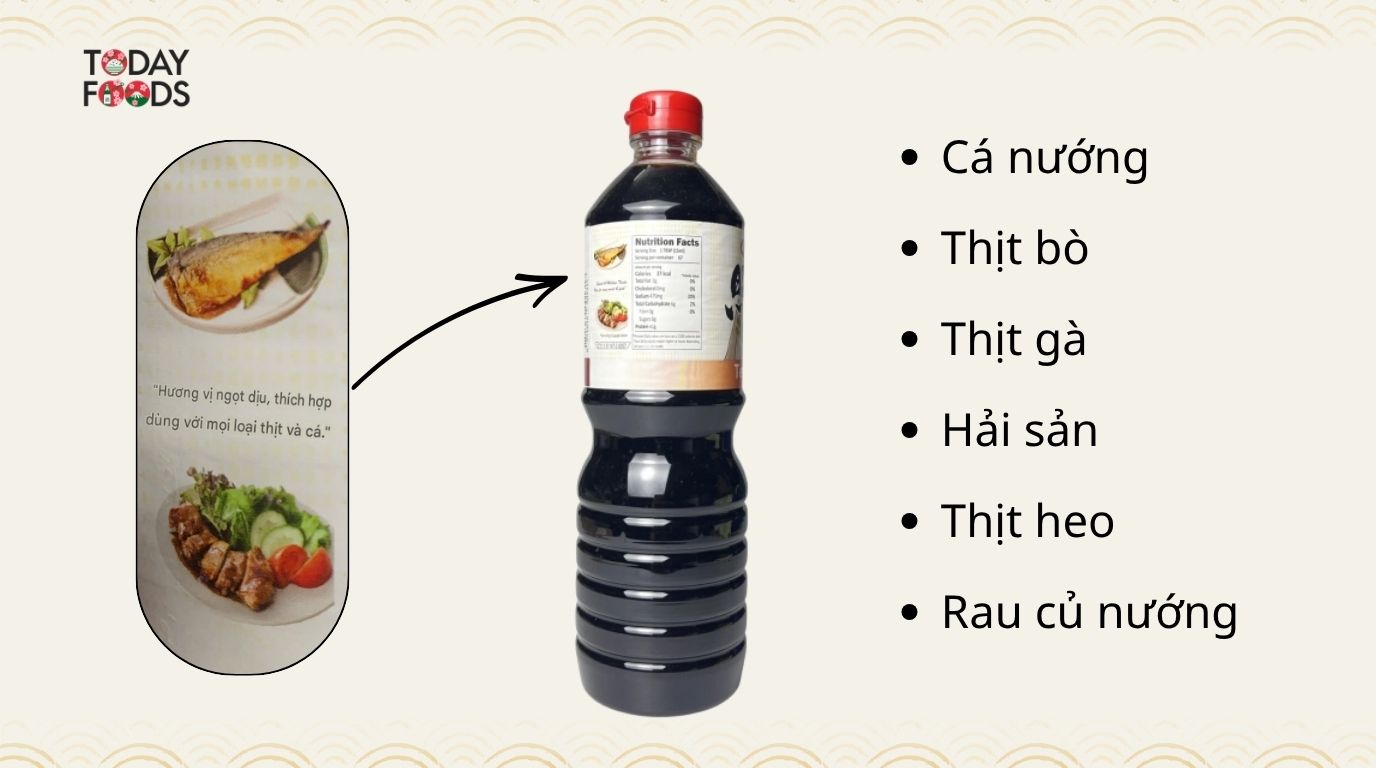 Nguyên liệu phù hợp sử dụng sốt Teriyaki Yamamori 1 Lít