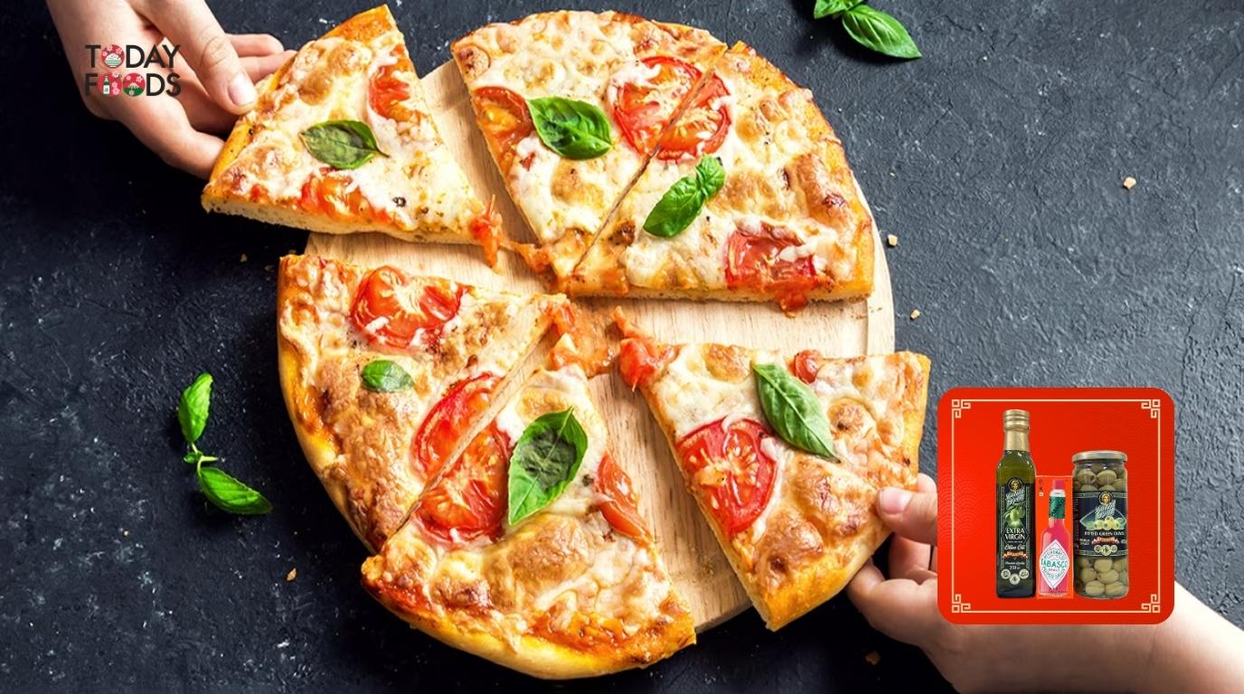 Review Combo Gia Vị Ăn Kèm Pizza Pasta (Tabasco đỏ 60ML + Dầu Olive Extra Virgin 250ML + Oliu Xanh Ngâm Muối 450G)