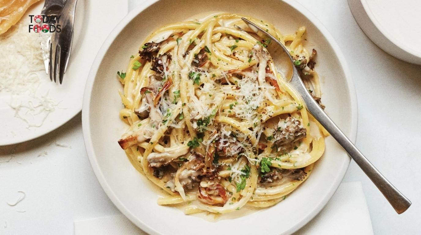 Tagliatelle Sốt Kem Nấm Và Dầu Ô Liu Nấm Truffle
