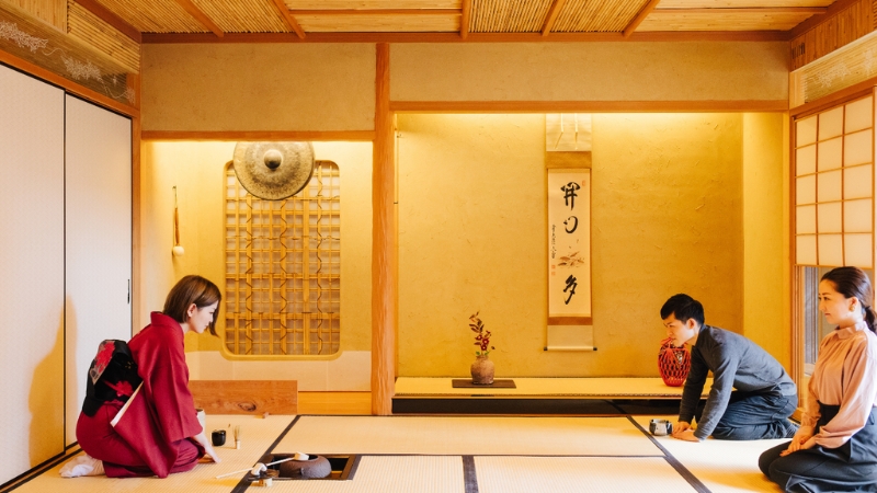 Trà đạo trong không gian yên tĩnh, gọn gàng, sạch sẽ