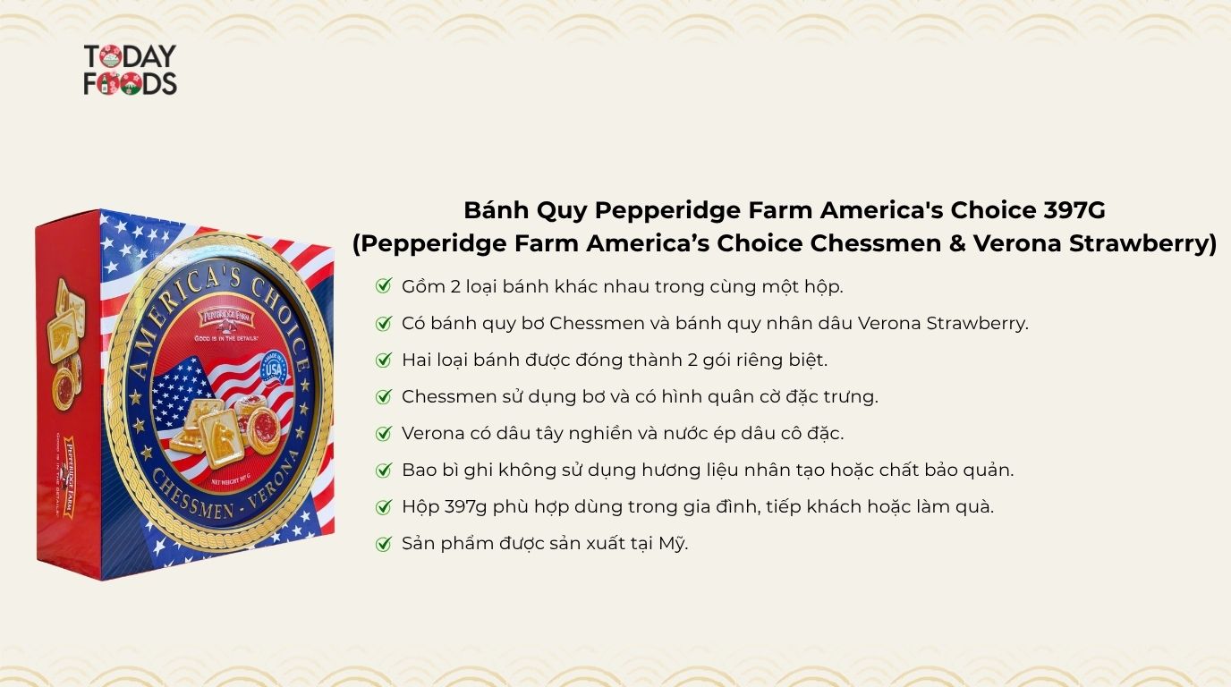 Ưu Điểm Bánh Quy Pepperidge Farm America's Choice 397G