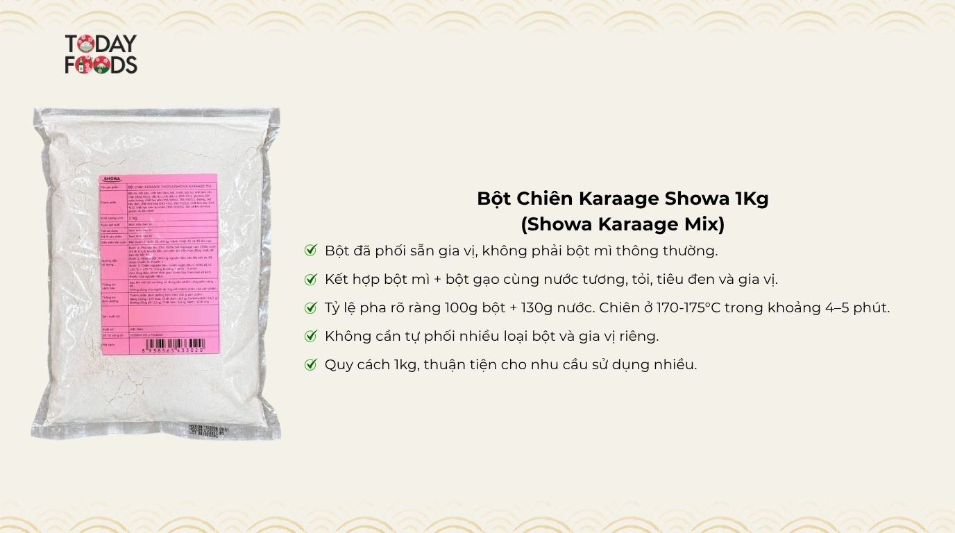 Ưu Điểm Bột Chiên Karaage Showa 1Kg
