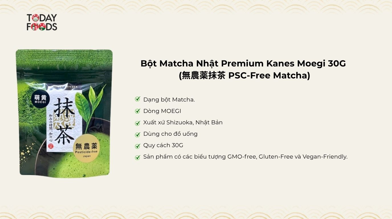 Ưu điểm Bột Matcha Nhật Premium Kanes Moegi 30G