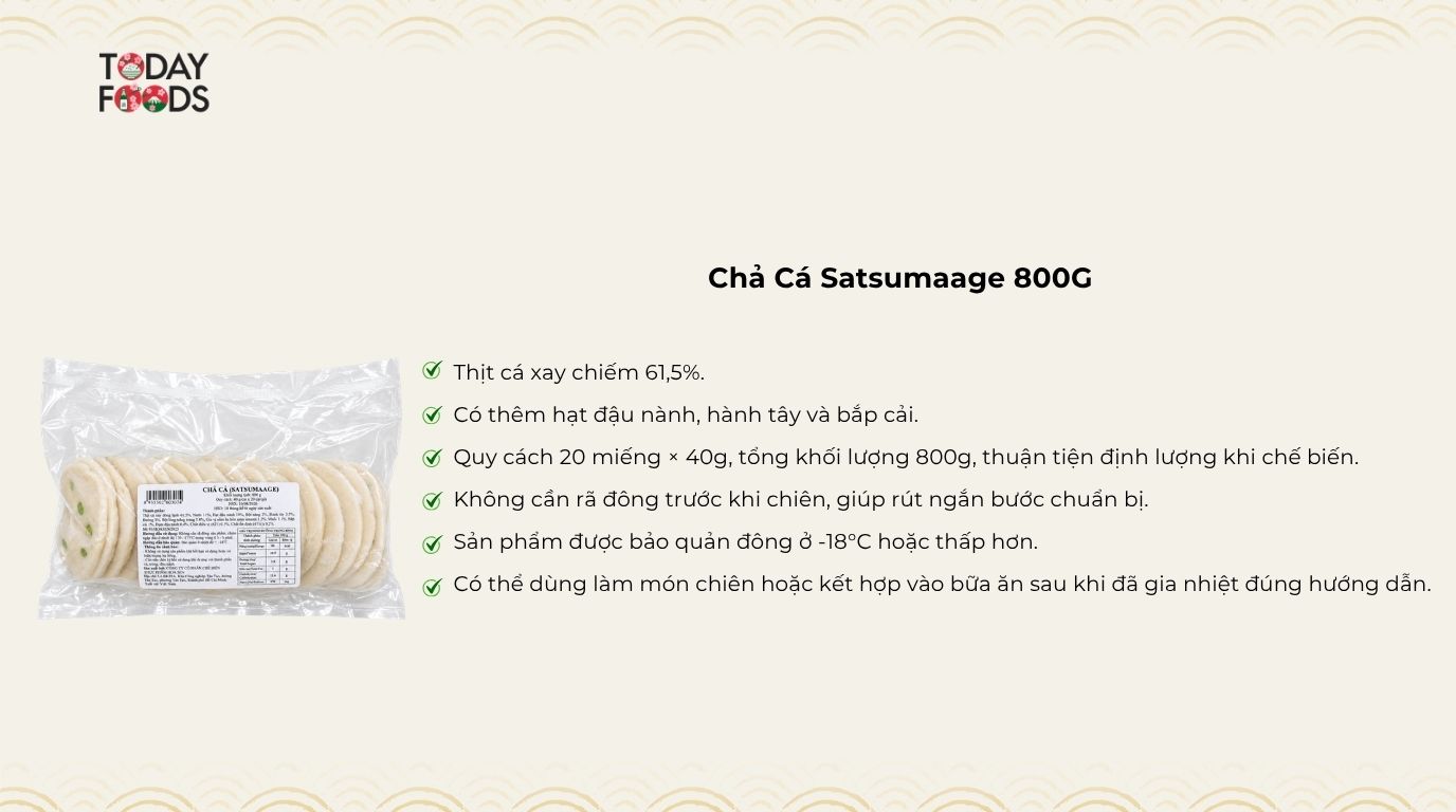 Ưu Điểm Chả Cá Satsumaage 800G