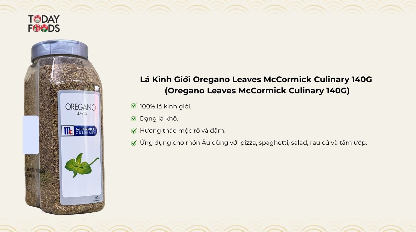Ưu Điểm Lá Kinh Giới Oregano Leaves McCormick Culinary 140G