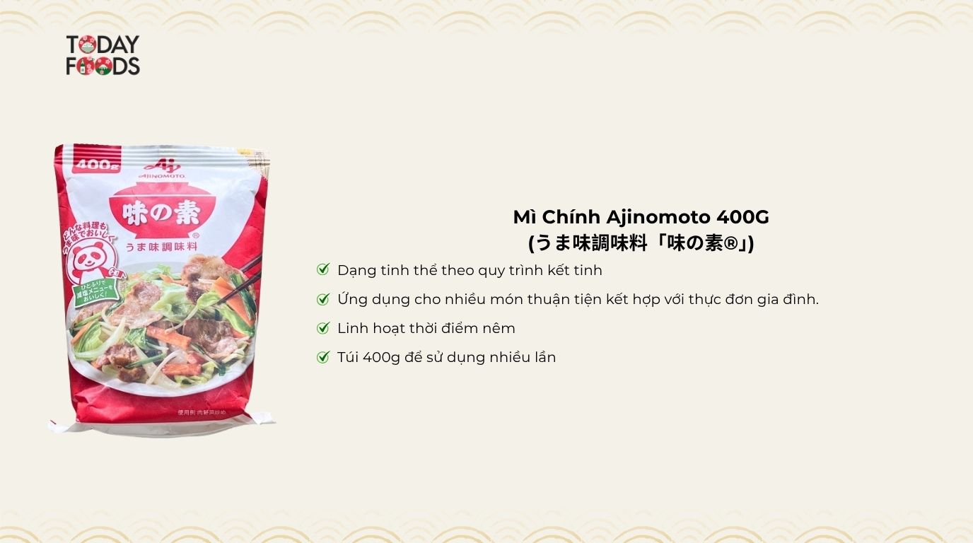 Ưu Điểm Mì Chính Ajinomoto 400G