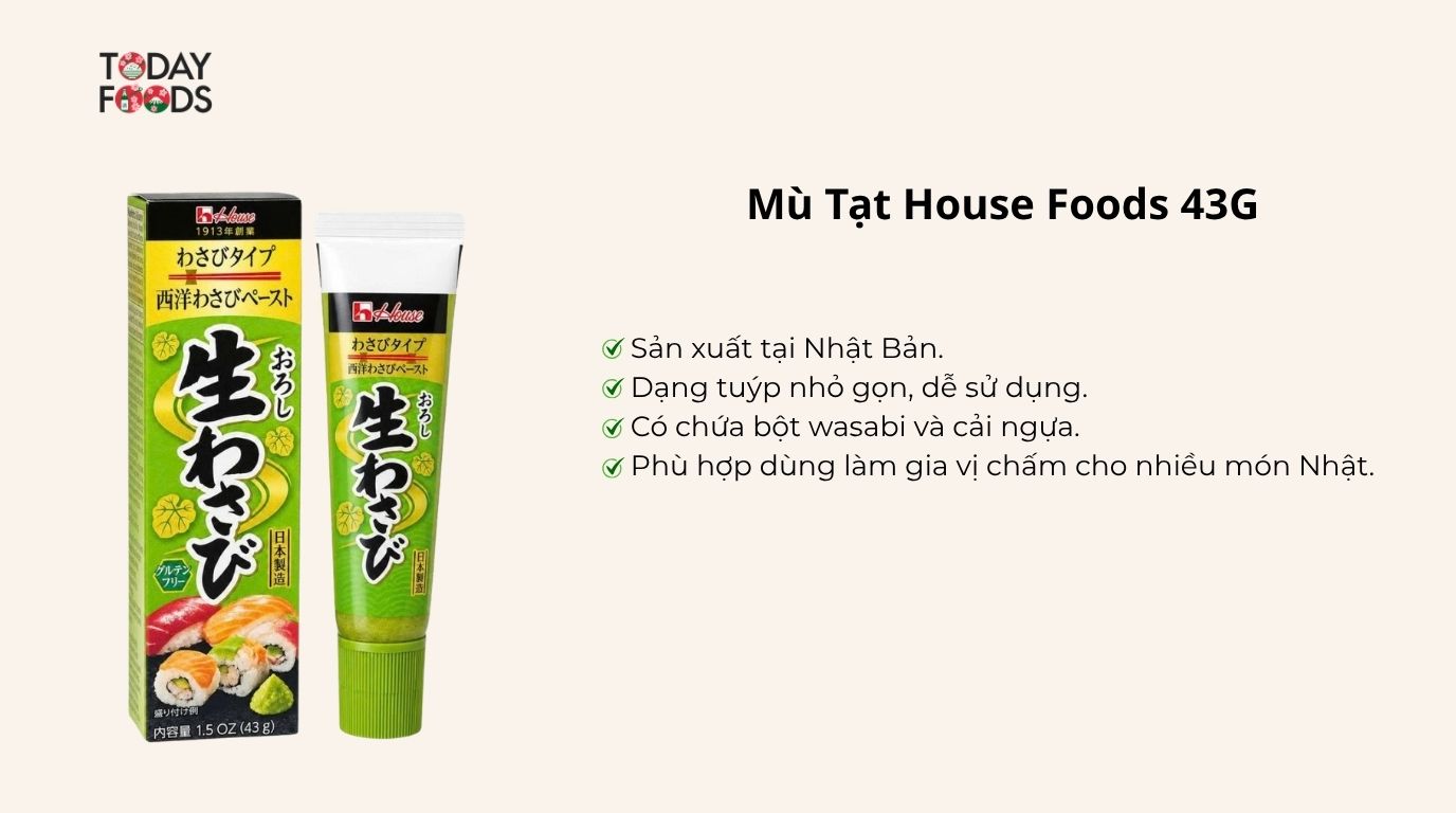 Ưu điểm Mù Tạt House Foods 43G