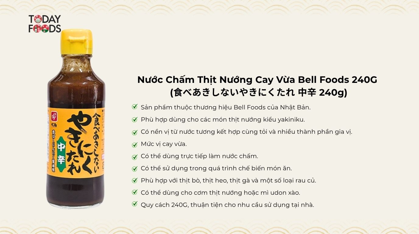 Ưu Điểm Nước Chấm Thịt Nướng Cay Vừa Bell Foods 240G