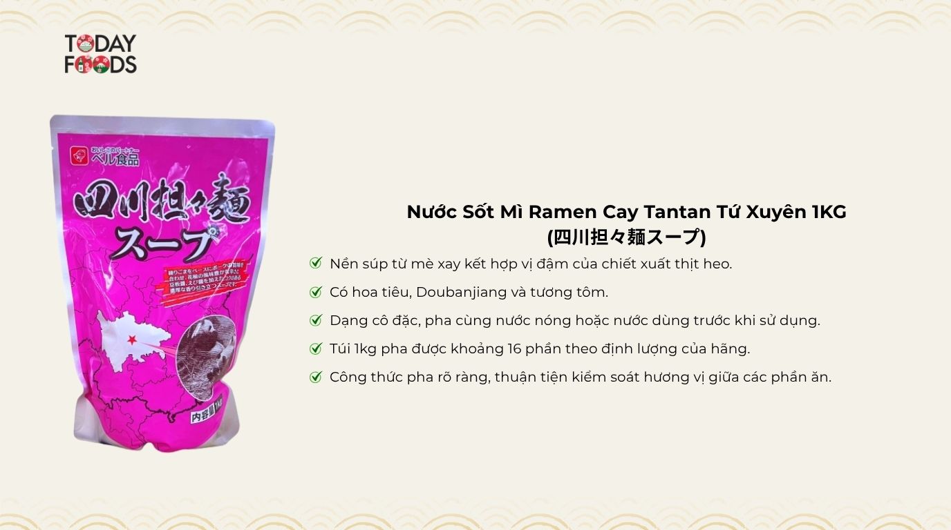 Ưu Điểm Nước Sốt Mì Ramen Cay Tantan Tứ Xuyên 1KG