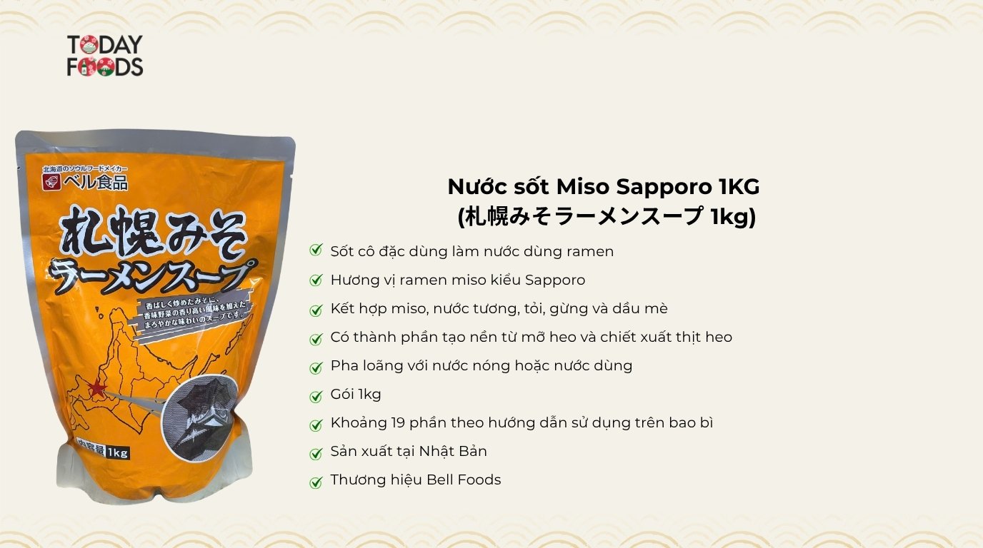 Ưu điểm Nước sốt Miso Sapporo 1KG