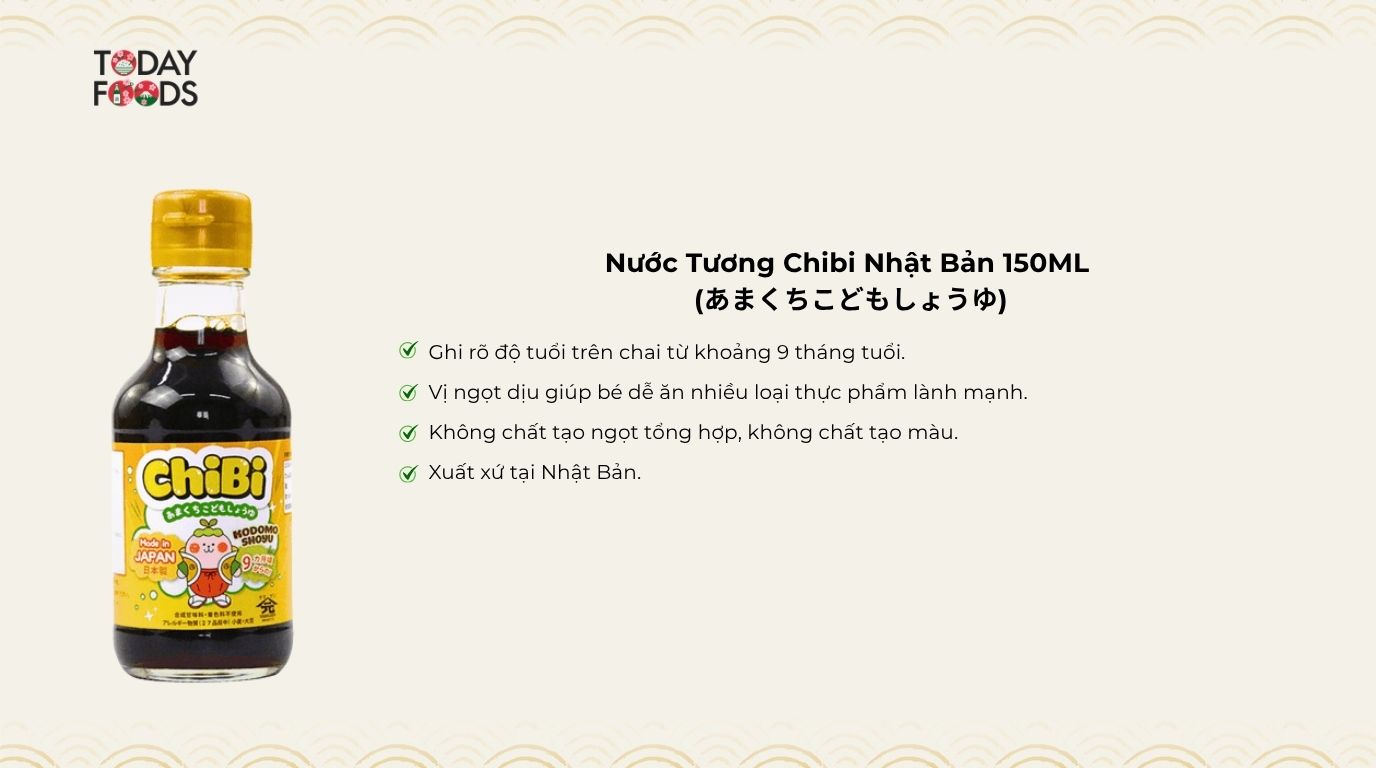 Ưu Điểm Nước Tương Chibi Nhật Bản 150ML