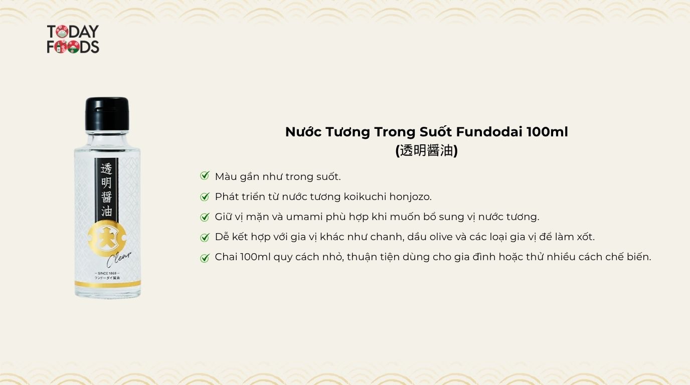 Ưu Điểm Nước Tương Trong Suốt Fundodai 100ml