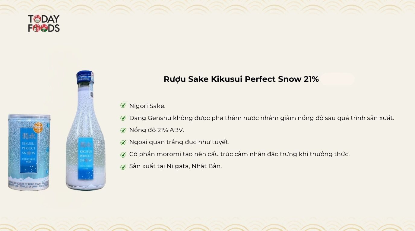 Ưu Điểm Rượu Sake Kikusui Perfect Snow 21% 180ML / 300ML