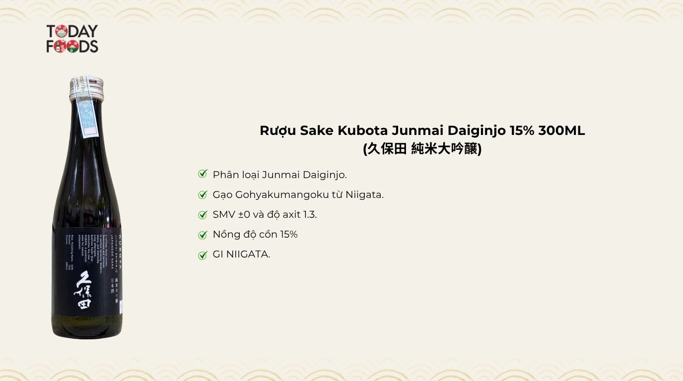 Ưu Điểm Rượu Sake Kubota Junmai Daiginjo 15% 300ML