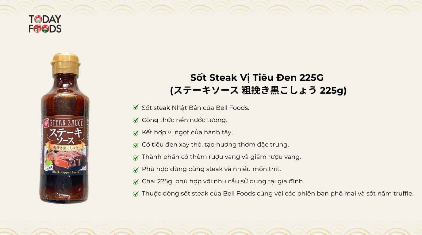 Ưu điểm Sốt Steak Vị Tiêu Đen 225G
