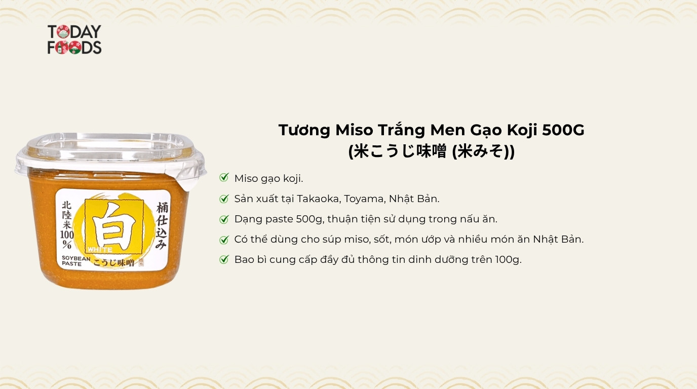 Ưu Điểm Tương Miso Trắng Men Gạo Koji 500G
