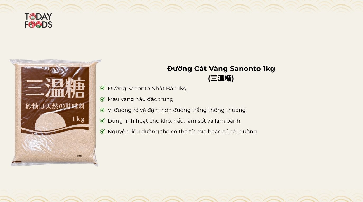 Ưu Điểm Đường Cát Vàng Sanonto 1kg