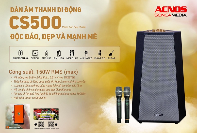 Loa karaoke di dộng Acnos CS500