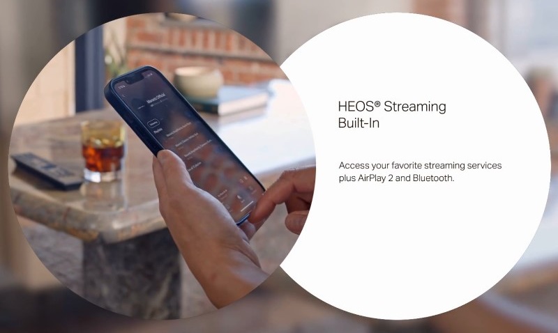 ampli stereo 70s stream nhạc trực tuyến qua heos