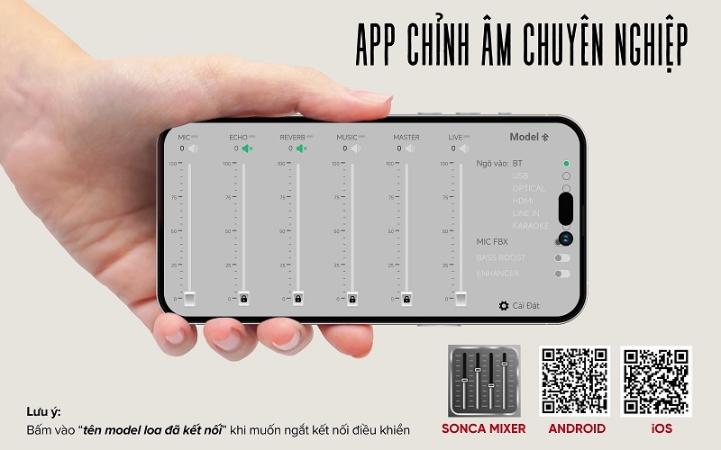 app sonca micxer cho loa acnos cs250pro