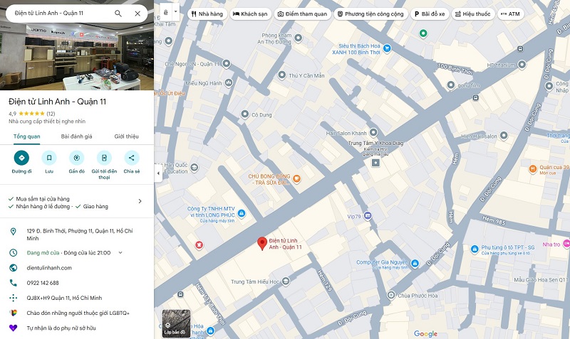 bản đồ chỉ đương 129 bình thới