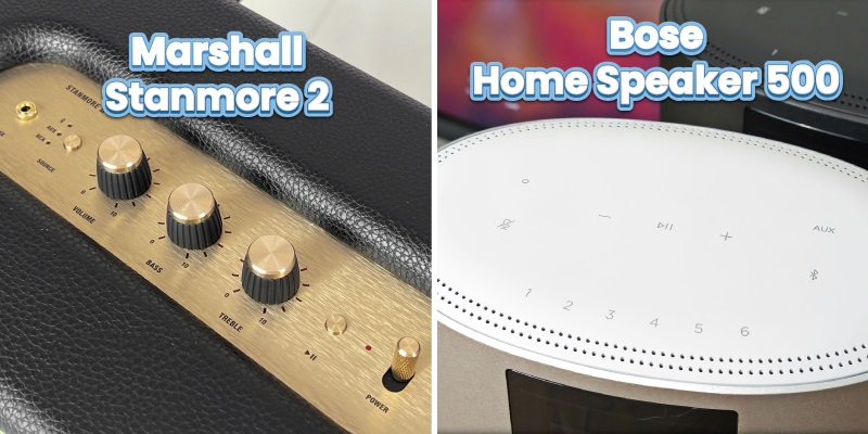 so sánh bảng điều khiển của Bose home speaker 500 vs Stanmore 2