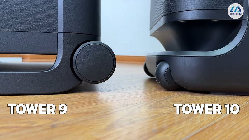 bánh xe trên loa tower 9 lớn hơn tower 10
